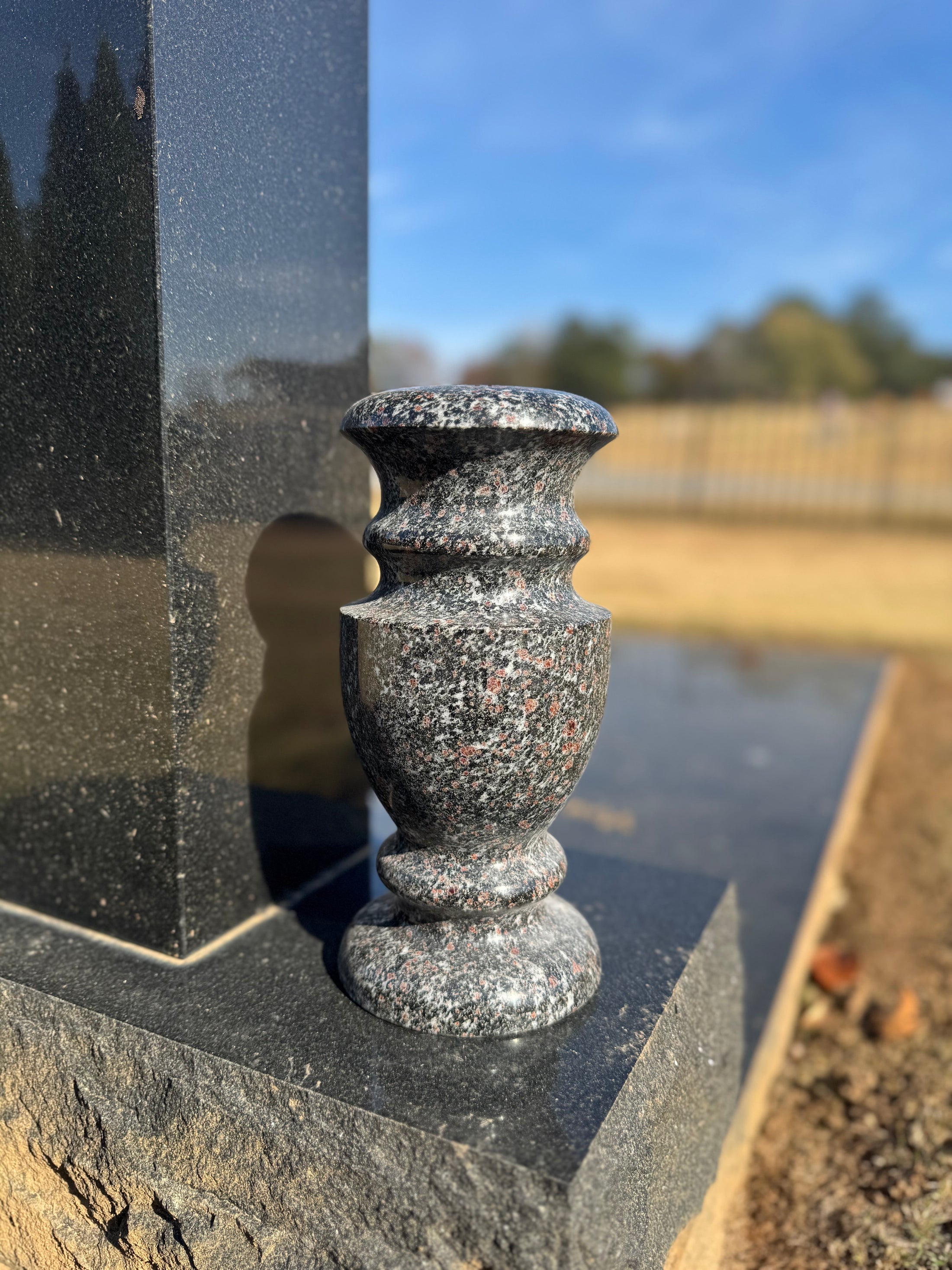 Round granite vase