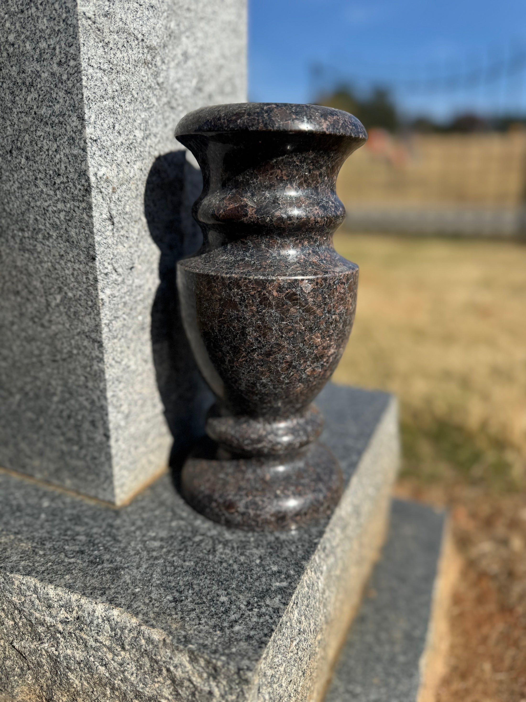 Round granite vase