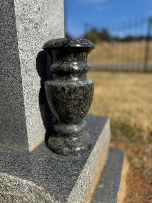 Round granite vase