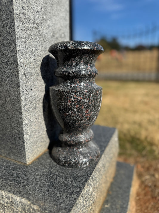Round granite vase