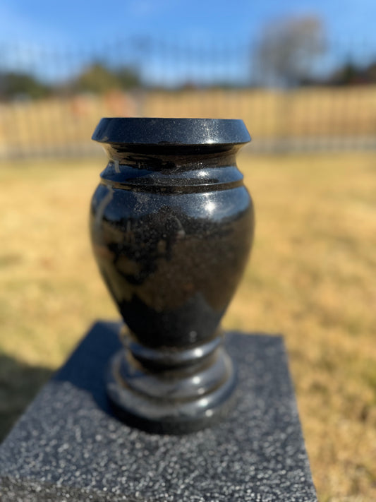 Round granite vase