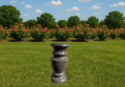 Round granite vase